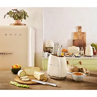 Smeg Stainless Steel 6-Piece Knife Block Set (KBSF02CR) - Cream