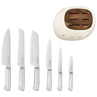 Smeg Stainless Steel 6-Piece Knife Block Set (KBSF02CR) - Cream