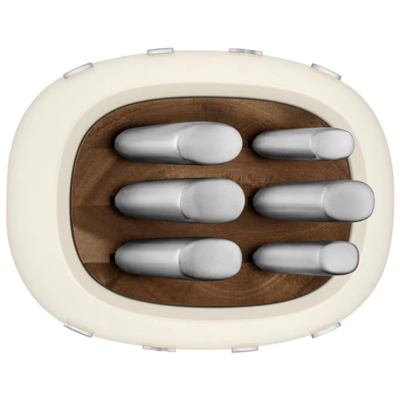 Smeg Stainless Steel 6-Piece Knife Block Set (KBSF02CR) - Cream