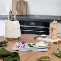 Smeg Stainless Steel 6-Piece Knife Block Set (KBSF02CR) - Cream