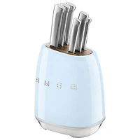 Smeg Stainless Steel 6-Piece Knife Block Set (KBSF02PB) - Pastel Blue