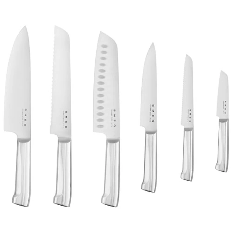 Smeg Stainless Steel 6-Piece Knife Block Set (KBSF02PB) - Pastel Blue