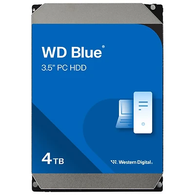 Disque dur interne SATA 4 To 5400 tr/min WD Blue pour ordinateur de bureau (WD40EZZX)