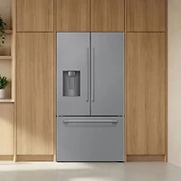 Réfrigérateur à deux portes 24 pi³ 36 po avec distributeur d'eau et de glaçons de Samsung (RF70H25HERAA) - Acier inoxydable