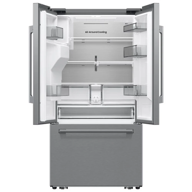 Réfrigérateur à deux portes 24 pi³ 36 po avec distributeur d'eau et de glaçons de Samsung (RF70H25HERAA) - Acier inoxydable