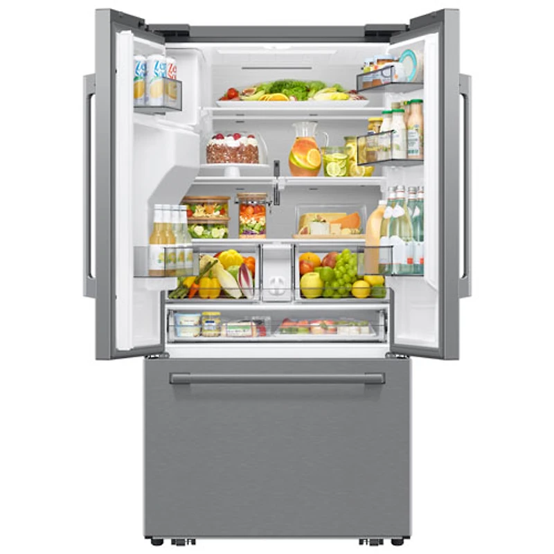 Réfrigérateur à deux portes 24 pi³ 36 po avec distributeur d'eau et de glaçons de Samsung (RF70H25HERAA) - Acier inoxydable