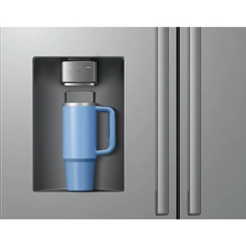 Réfrigérateur à deux portes 24 pi³ 36 po avec distributeur d'eau et de glaçons de Samsung (RF70H25HERAA) - Acier inoxydable