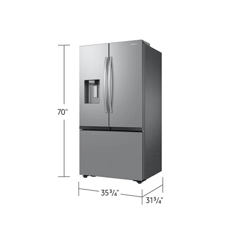 Samsung 36" 25.5 Cu. Ft. French Door Refrigerator with Water & Ice Dispenser (RF27CG5B30SRAA) - Stainless Steel