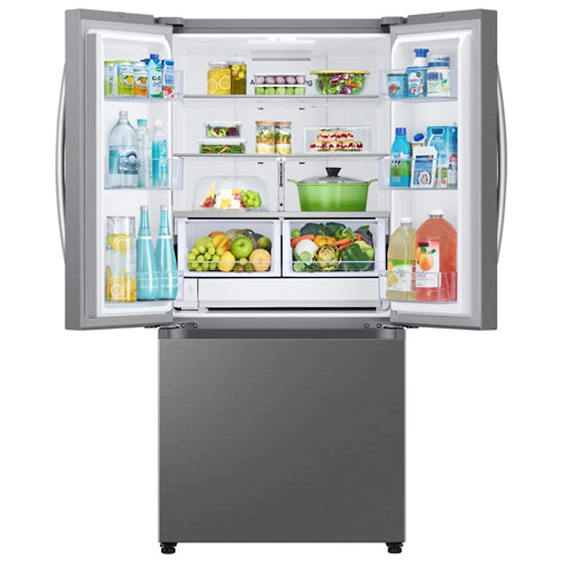 Réfrigérateur à deux portes 24,5 pi³ 33 po avec distributeur d'eau et de glaçons RF50 Neo de Samsung (RF25C5A01SRAA) - Acier inoxydable
