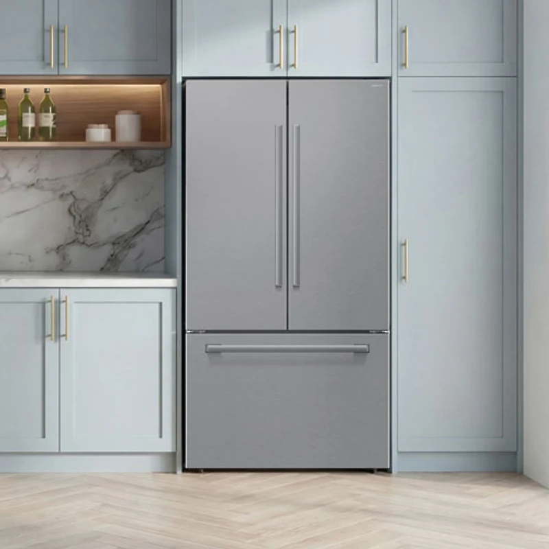 Réfrigérateur à deux portes 29 pi³ 36 po avec distributeur d'eau et de glaçons de Samsung (RF70H30KERAA) - Acier inoxydable