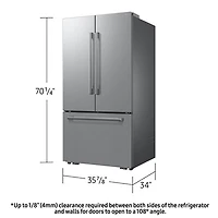 Réfrigérateur à deux portes 29 pi³ 36 po avec distributeur d'eau et de glaçons de Samsung (RF70H30KERAA) - Acier inoxydable
