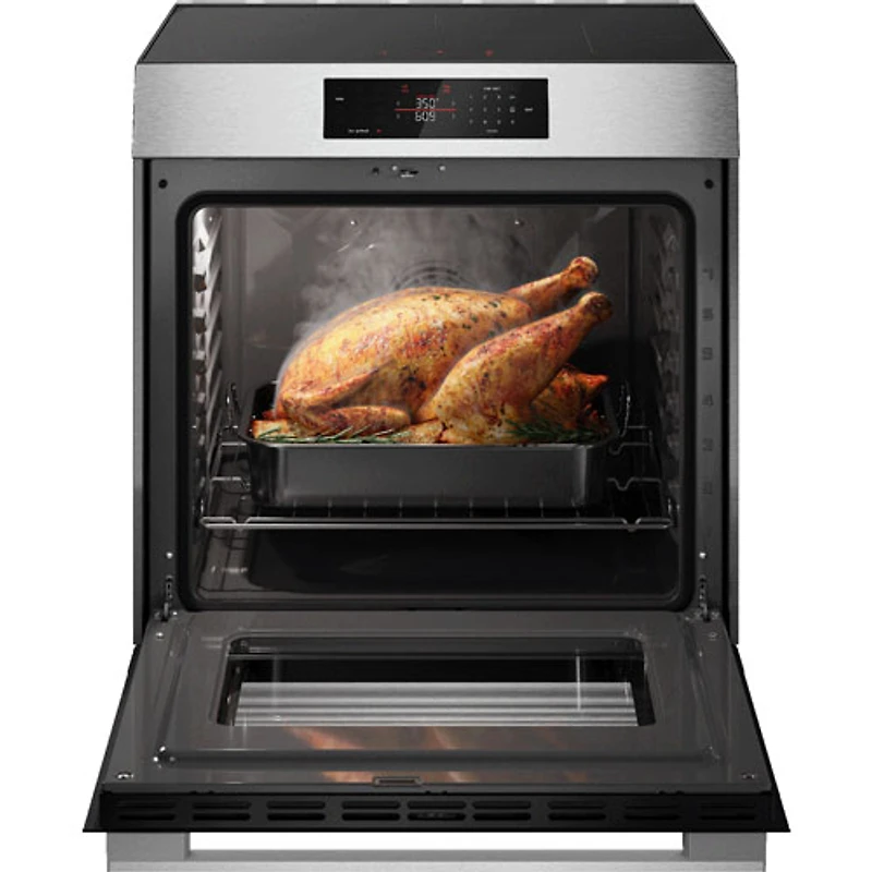 Bosch 300 Series 30" 5.8 Cu. Ft. True Convection Slide-In Induction Range (HIF3050MC) - Stainless Steel