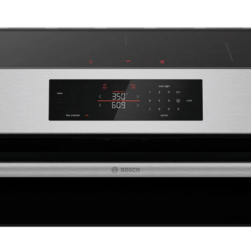 Bosch 300 Series 30" 5.8 Cu. Ft. True Convection Slide-In Induction Range (HIF3050MC) - Stainless Steel