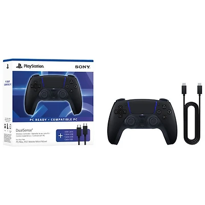 DualSense Wireless Controller with USB Cable for PC - Midnight Black
