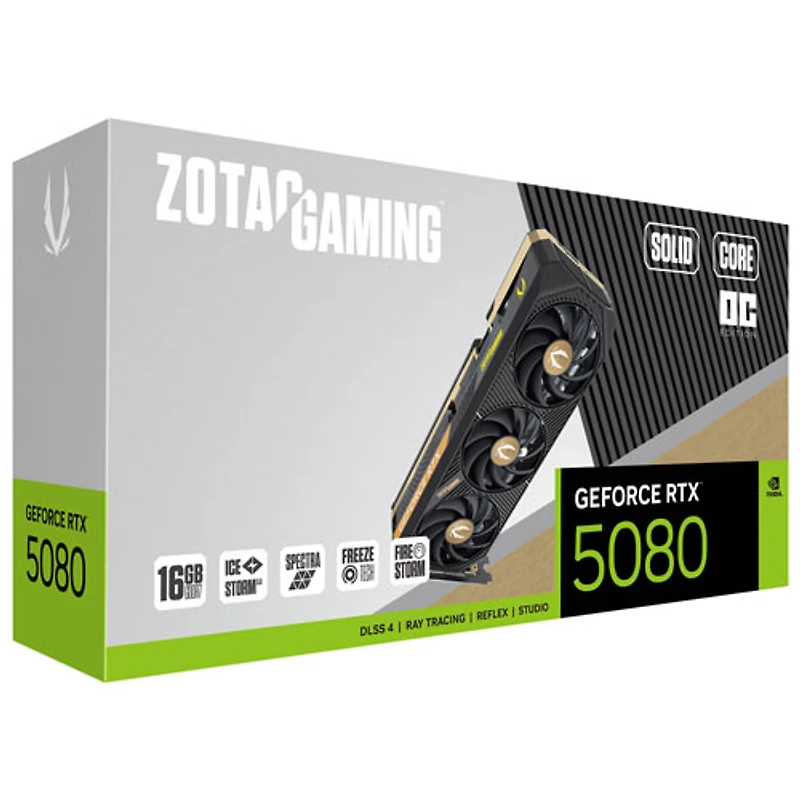 ZOTAC Gaming GeForce RTX 5080 Solid Core OC 16GB GDDR7 Video Card