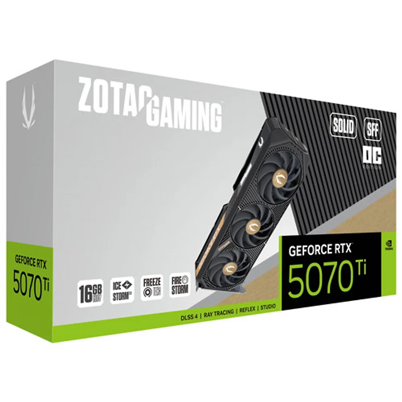 ZOTAC Gaming GeForce RTX 5070 Ti Solid SFF OC 16GB GDDR7 Video Card