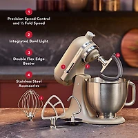 Batteur sur socle à tête inclinable Artisan Plus de KitchenAid - 5 pte - 350 W - Avoine