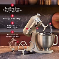 Batteur sur socle à tête inclinable Artisan Plus de KitchenAid - 5 pte - 350 W - Avoine