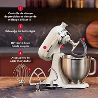 Batteur sur socle à tête inclinable Artisan Plus de KitchenAid - 5 pte - 350 W - Porcelaine