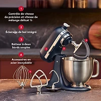 Batteur sur socle à tête inclinable Artisan Plus de KitchenAid - 5 pte - 350 W - Bleuet