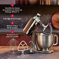 Batteur sur socle à tête inclinable Artisan Plus de KitchenAid - 5 pte - 350 W - Bronze minerai de fer