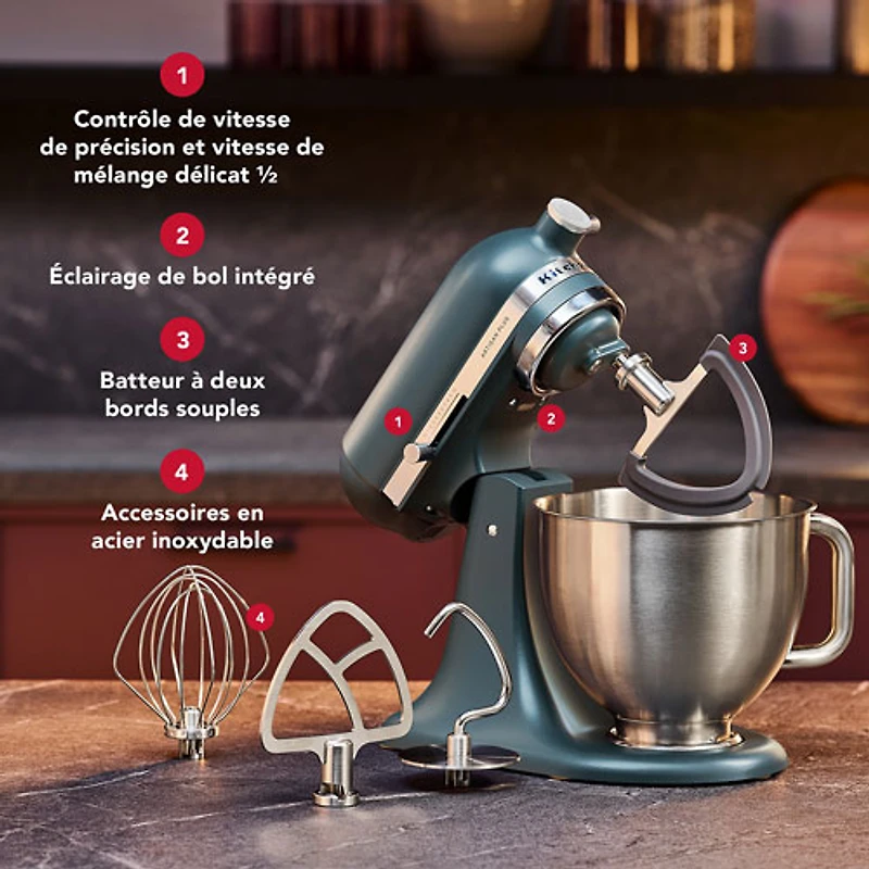 Batteur sur socle à tête inclinable Artisan Plus de KitchenAid - 5 pte - 350 W - Agave