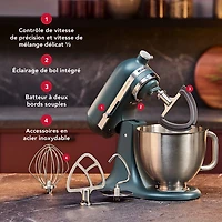 Batteur sur socle à tête inclinable Artisan Plus de KitchenAid - 5 pte - 350 W - Agave