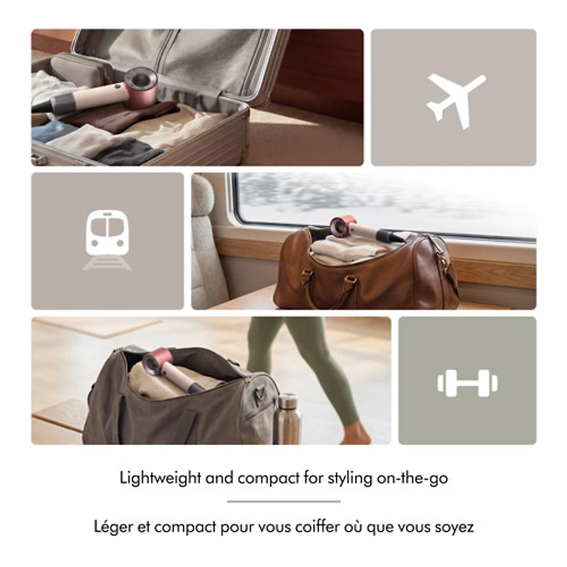 Sèche-cheveux de 1220W Supersonic Travel de Dyson - Rose céramique/Rose doré