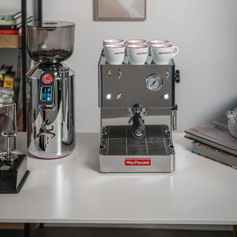 Machine à espresso manuelle en acier Casa Bar de La Pavoni avec moussoir - Acier inoxydable