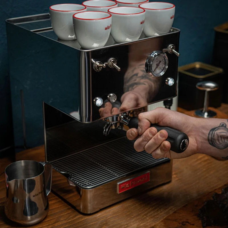 Machine à espresso manuelle en acier Casa Bar de La Pavoni avec moussoir - Acier inoxydable