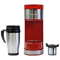 Cafetière à une tasse et tasse de voyage en acier inoxydable de Kenmore