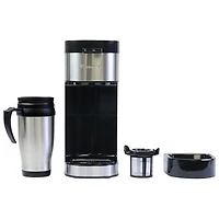 Kenmore Single-Serve Coffee Maker & Stainless Steel Travel Mug- Black