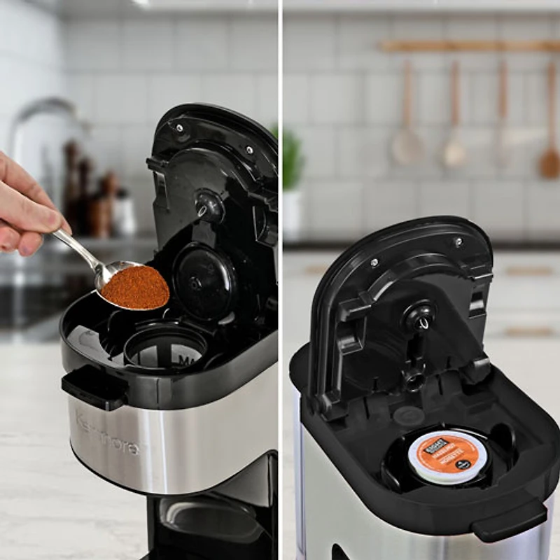 Kenmore Single-Serve Coffee Maker & Stainless Steel Travel Mug- Black