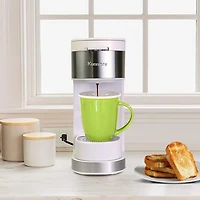 Kenmore Single-Serve Coffee Maker & Stainless Steel Travel Mug- White