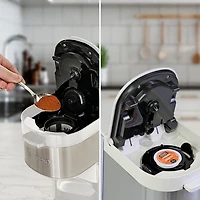 Kenmore Single-Serve Coffee Maker & Stainless Steel Travel Mug- White