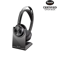 Open Box - HP Poly Voyager Focus 2 On-Ear Noise Cancelling Wireless USB-A Stereo Headset with Mic (77Y86AA) - Black