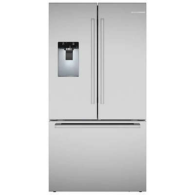 Réfrigérateur à deux portes 21,6 pi³ 36 po avec distributeur d'eau et de glaçons série 800 de Bosch (B36CD80SNS) - Acier inoxydable