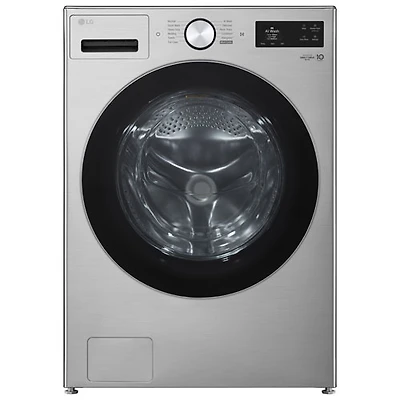 Laveuse à chargement frontal de grande capacité de 5,8 pi³ avec Turbo Wash et détection de tissu par IA de LG (WM5800HVA) - Acier graphite
