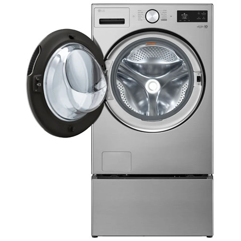 Laveuse à chargement frontal de grande capacité de 5,8 pi³ avec Turbo Wash et détection de tissu par IA de LG (WM5800HVA) - Acier graphite