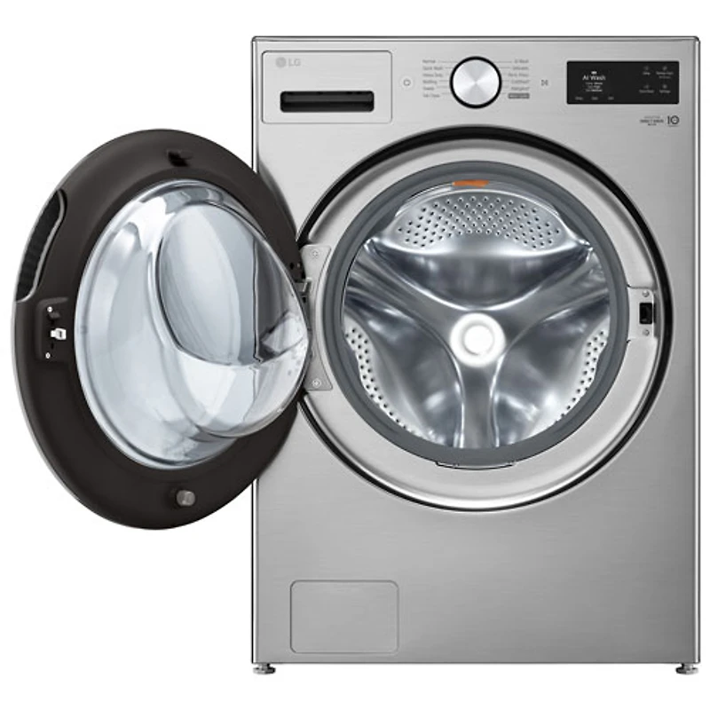 Laveuse à chargement frontal de grande capacité de 5,8 pi³ avec Turbo Wash et détection de tissu par IA de LG (WM5800HVA) - Acier graphite