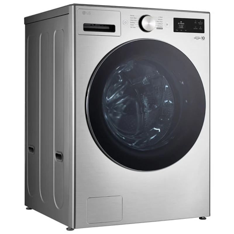 Laveuse à chargement frontal de grande capacité de 5,8 pi³ avec Turbo Wash et détection de tissu par IA de LG (WM5800HVA) - Acier graphite