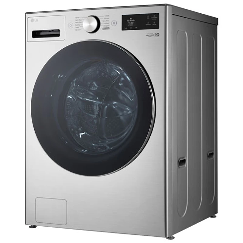 Laveuse à chargement frontal de grande capacité de 5,8 pi³ avec Turbo Wash et détection de tissu par IA de LG (WM5800HVA) - Acier graphite
