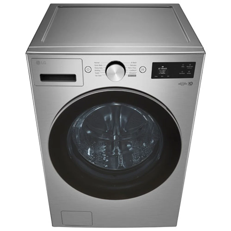 Laveuse à chargement frontal de grande capacité de 5,8 pi³ avec Turbo Wash et détection de tissu par IA de LG (WM5800HVA) - Acier graphite