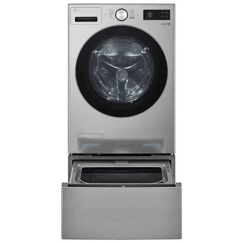 Laveuse à chargement frontal de grande capacité de 5,8 pi³ avec Turbo Wash et détection de tissu par IA de LG (WM5800HVA) - Acier graphite
