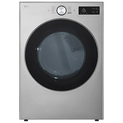 Sécheuse électrique de grande capacité de 7,4 pi³ avec Turbo Steam et AI Sensor Dry de LG (DLEX5800V) - Acier graphite