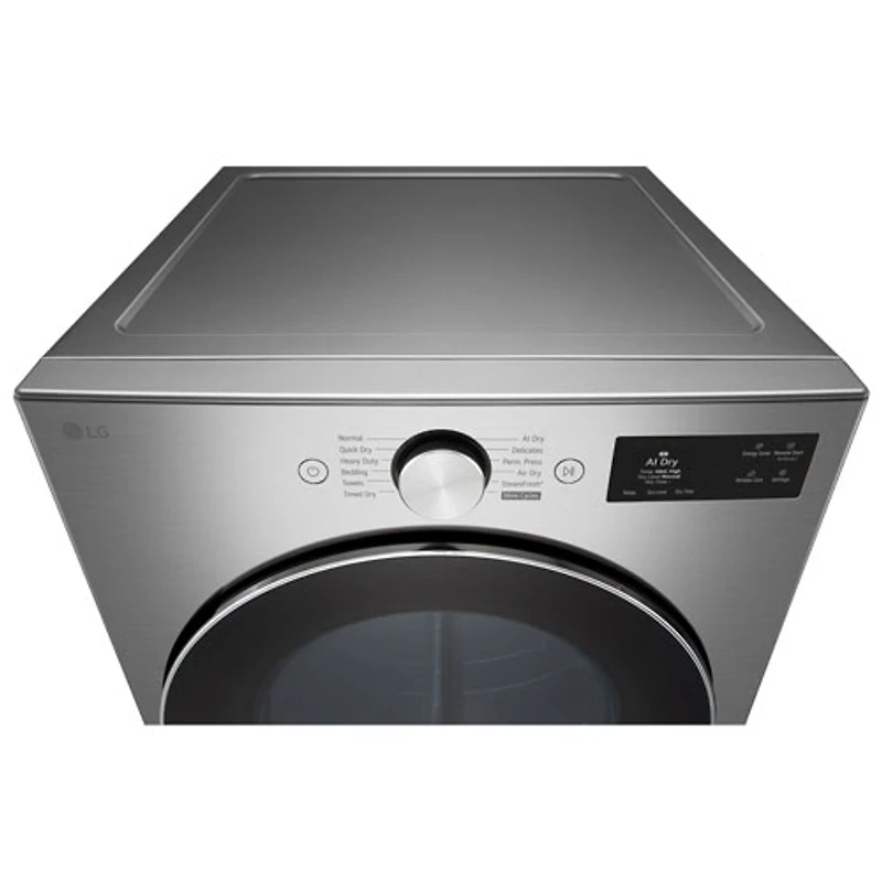 Sécheuse électrique de grande capacité de 7,4 pi³ avec Turbo Steam et AI Sensor Dry de LG (DLEX5800V) - Acier graphite