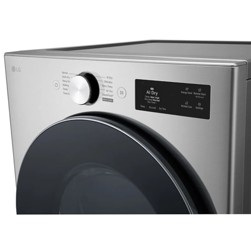 Sécheuse électrique de grande capacité de 7,4 pi³ avec Turbo Steam et AI Sensor Dry de LG (DLEX5800V) - Acier graphite