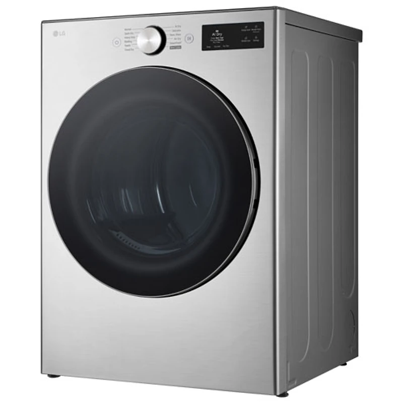 Sécheuse électrique de grande capacité de 7,4 pi³ avec Turbo Steam et AI Sensor Dry de LG (DLEX5800V) - Acier graphite