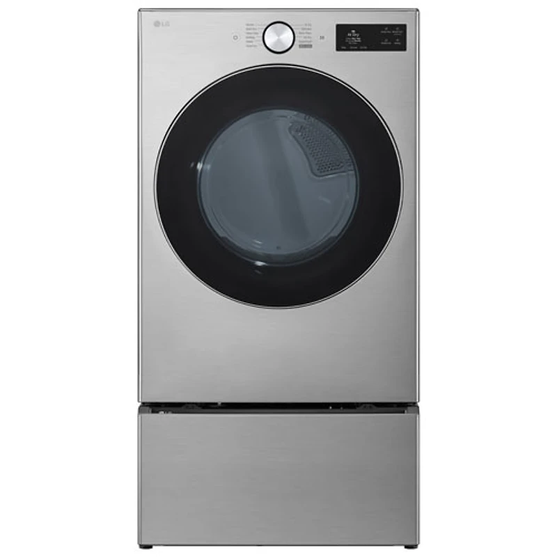 Sécheuse électrique de grande capacité de 7,4 pi³ avec Turbo Steam et AI Sensor Dry de LG (DLEX5800V) - Acier graphite