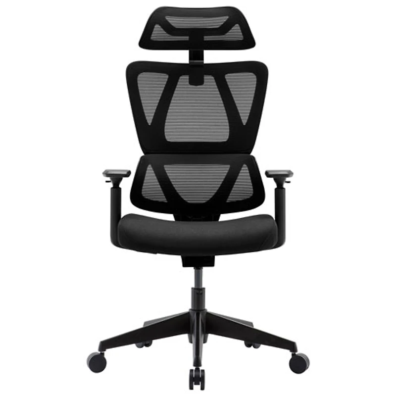 Chaise de bureau ergonomique haut de gamme en filet à dossier haut de TygerClaw - Noir